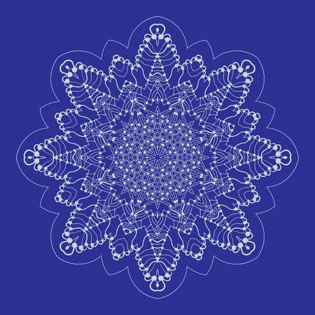 Christmas seamless icon with snowflakes. Vector illustration. Symbol of winter, Merry Christmas holiday, Happy New Year celebration Vector illustrationのイラスト素材