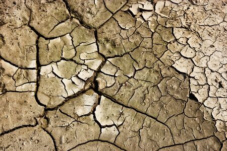 Cracks in Mud From Above. Cracks in mud due to drought. Cracks in the soil of dried out lake Top Viewの写真素材