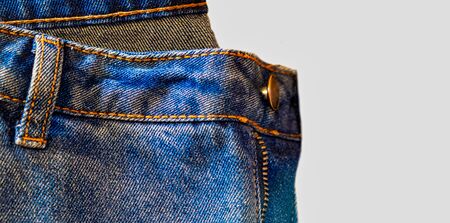 Jeans pants top and copyspace on the gray background