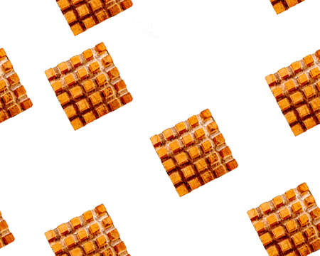 Seamless tile copper cooling element on black plastic background. Copper heat sink.