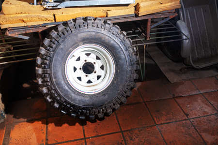 Tire for small truck ready for change.の写真素材
