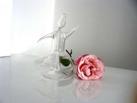 lovely pink rose with derwish  semazen の写真素材