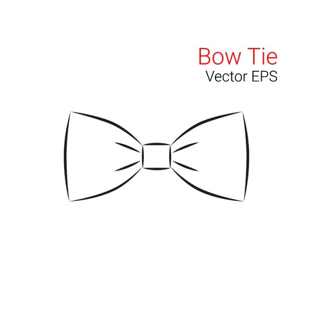 Bow Tie Vector flat Icon line style, isolated on white background.のイラスト素材