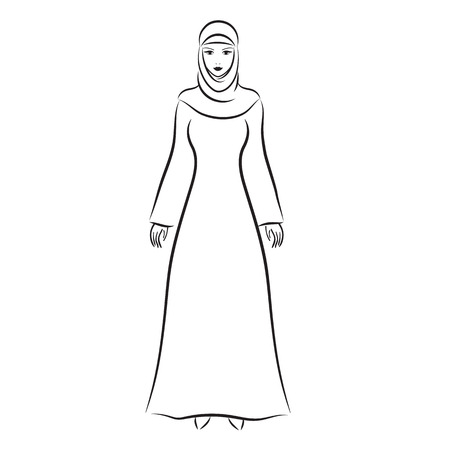 Muslim woman vector illustrationのイラスト素材