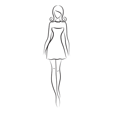 Fashion model sketch vector illustrationのイラスト素材