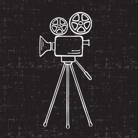 Movie camera isolated vector sketchのイラスト素材