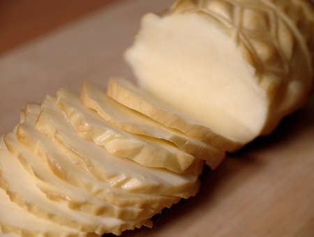 sliced, smoked, yellow cheese - local cuisineの写真素材