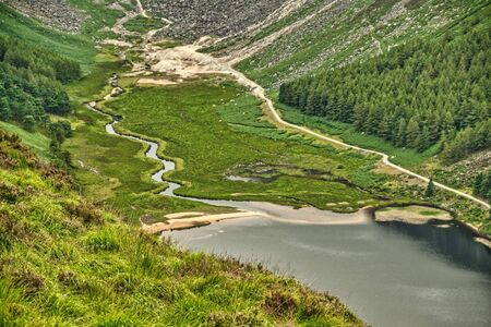 Recreationl trail in mountain valley