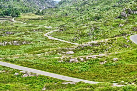 Twisted mountain road in Ireland