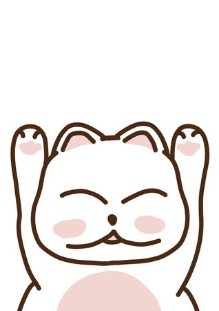 Cute cartoon cat isolated on a white background. Vector illustration.のイラスト素材