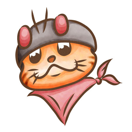 Cute cartoon cat isolated on a white background. Vector illustration.のイラスト素材