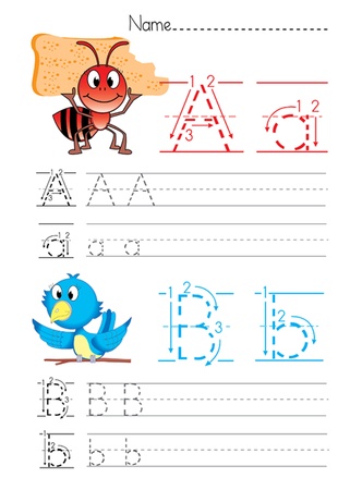 Alphabet handwriting A Bのイラスト素材