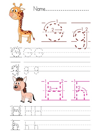 Alphabet handwriting G Hのイラスト素材