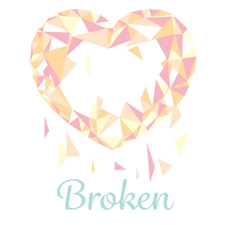 broken polygonal heart.sweet ,pretty and cuteのイラスト素材