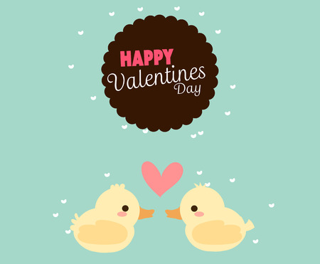 couple duck.cute and sweet.valentines day.vectorのイラスト素材
