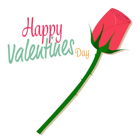a rose with text happy valentines day.のイラスト素材