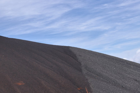 Hoei crater of Mountain Fuji in Japanの写真素材
