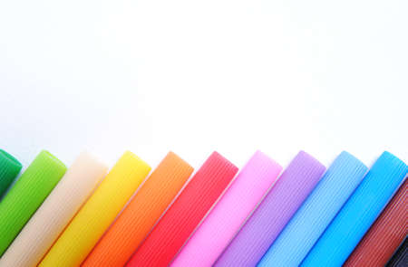 Color pens isolated on white backgroundの写真素材