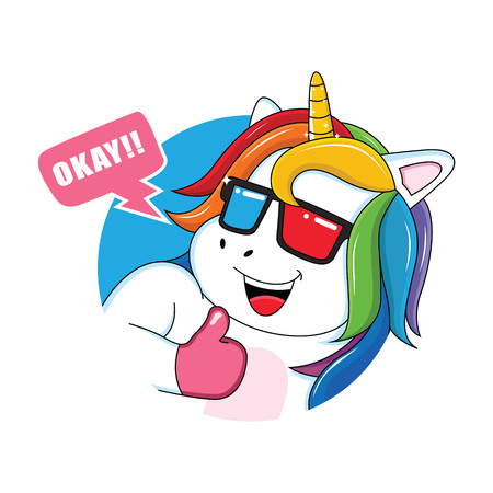 unicorn expression that was happy cartoonのイラスト素材