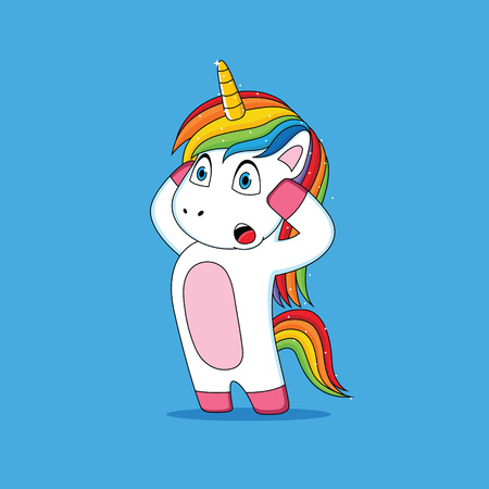 Unicorn's expression that was shocked cartoonのイラスト素材