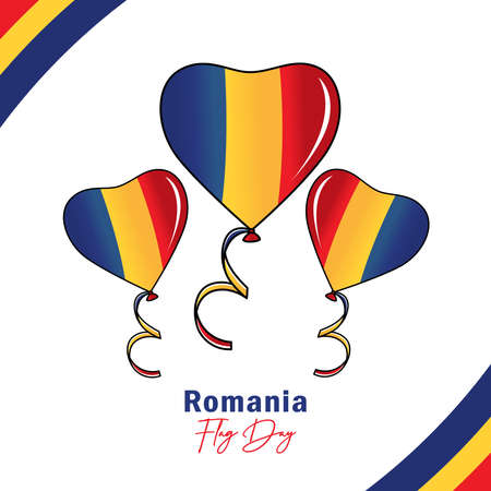 Romania flag day design in balloons flag colorsのイラスト素材