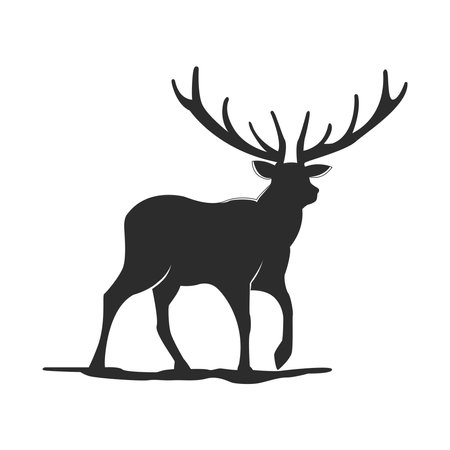 Deer Logo Template. Animal Vector Icon Illustration, Isolated on White Backgroundのイラスト素材