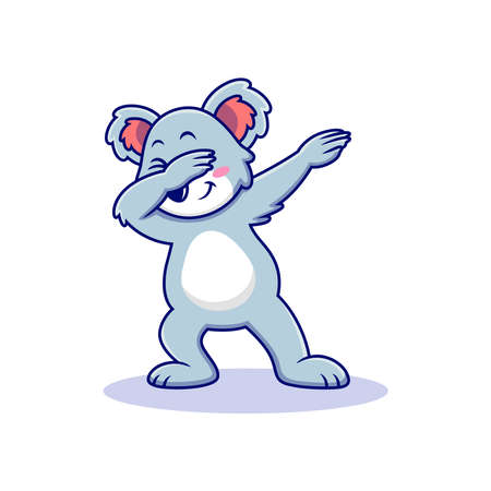 Cute koala cartoon with dubbing poseのイラスト素材