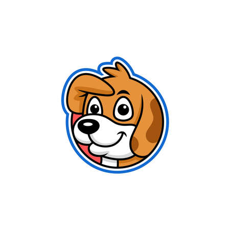 cute logo dog cartoonのイラスト素材