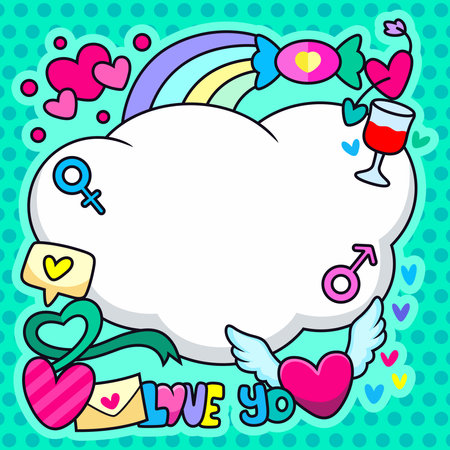 Illustration of bubble sign love vector. Symbol icon concept isolated premium vectorのイラスト素材