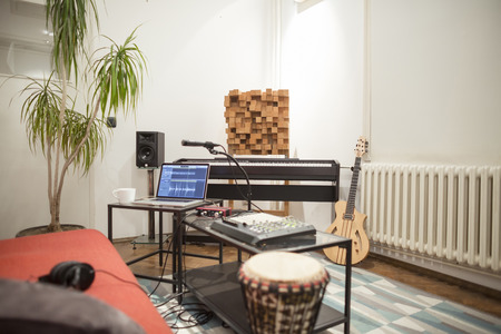 Professional digital studio at home for recording. He has instruments and midi controller. Music...