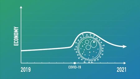 Infographics of economy rising up after Corona virus COVID-19.の写真素材