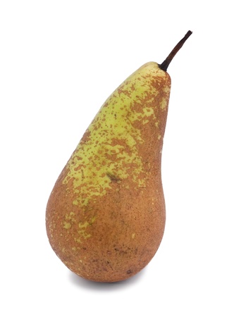 Ripe pear conference isolated on the whiteの写真素材