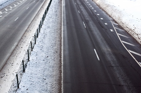 Highway road in winter timeの写真素材