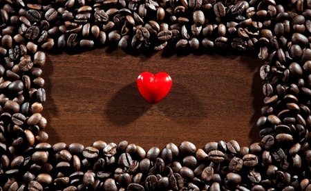 Hearth in the coffee backgroundの写真素材