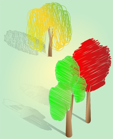 Three types of treeのイラスト素材