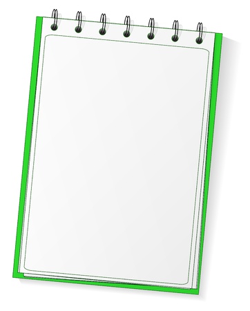 Green spiral vector blank notebookのイラスト素材