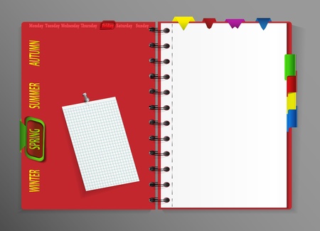 Notebook with different bookmarksのイラスト素材