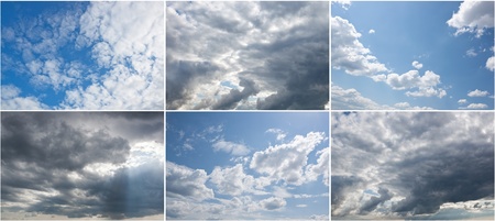 Set of the sky backgroundsの写真素材