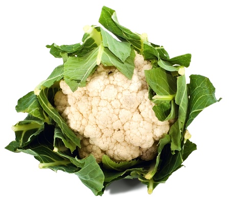 Cauliflower isolated on white backgroundの写真素材
