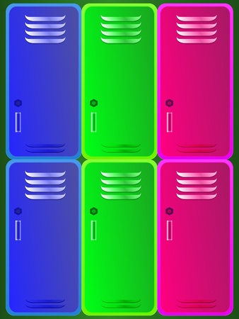 School colorful lockersのイラスト素材
