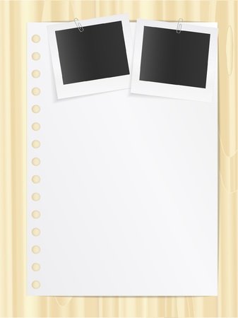 Blank list and two photo cardsのイラスト素材