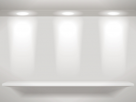 Three lights on wall and one shelfのイラスト素材