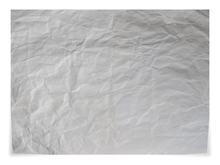 Crashed paper isolated on white background