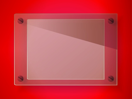 Red glass label with screwsのイラスト素材