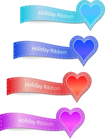 Heart ribbonsのイラスト素材