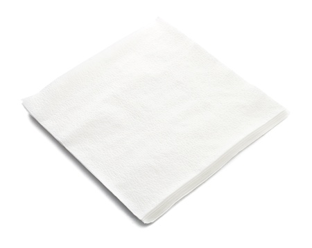 Stack of napkin on white backgroundの写真素材