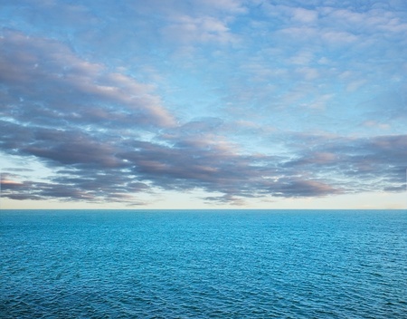 Tropical sea landscape with cloudy skyの写真素材