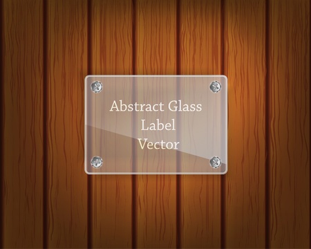 Glass label on wooden backgroundのイラスト素材