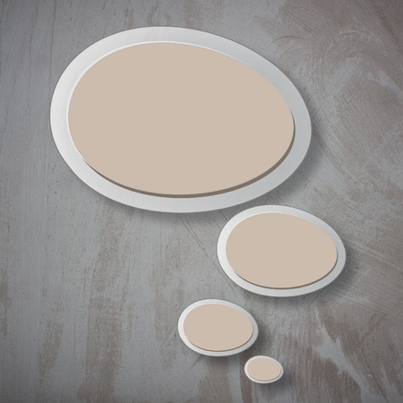 Speech bubble on the plaster wall texture