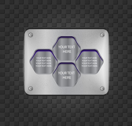 Metal plates with cells for textのイラスト素材